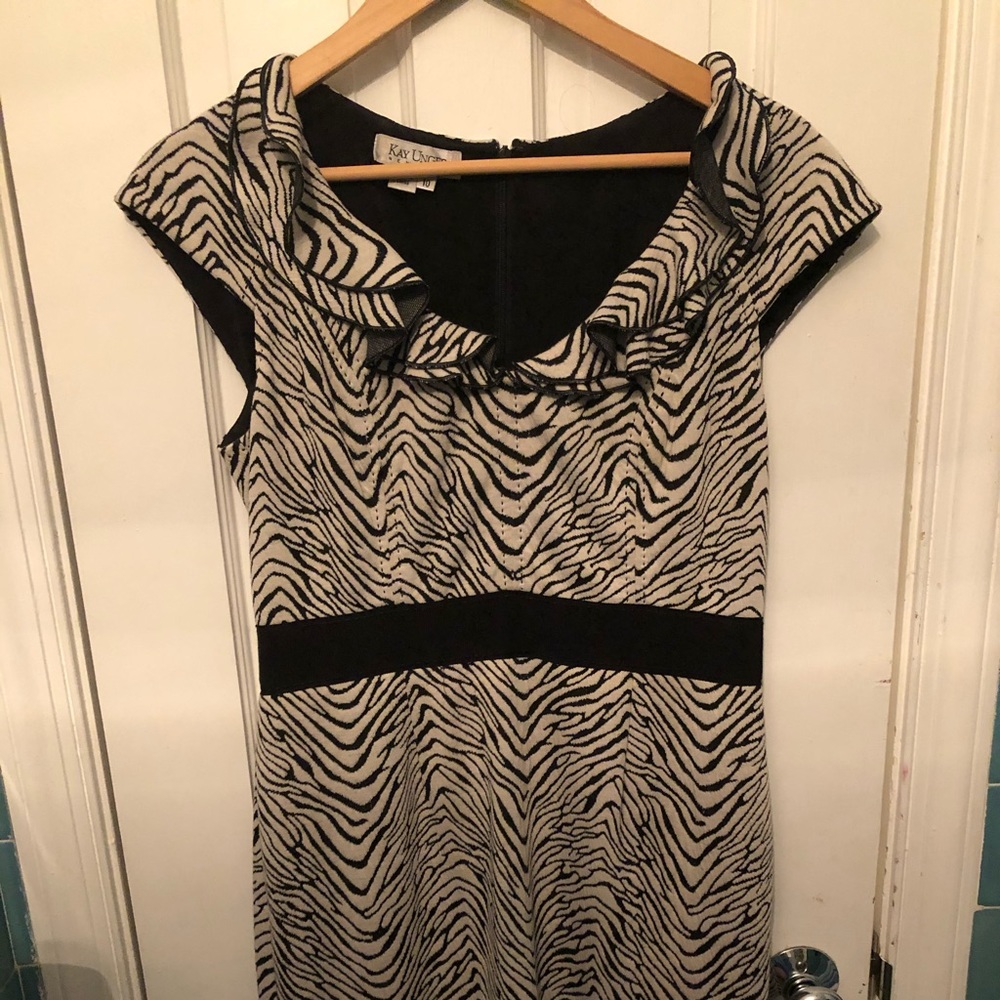 Kay Unger Zebra Print Dress